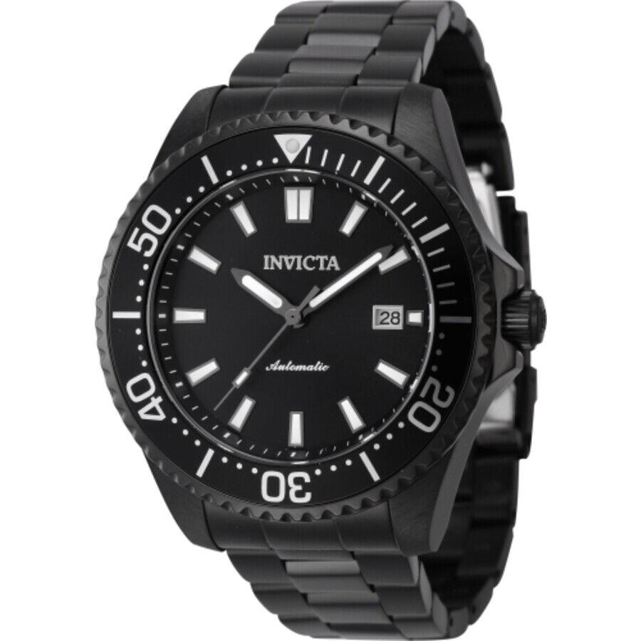 Invicta Men`s Watch Pro Diver Rotating Bezel Automatic Black Bracelet 46646