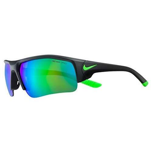 Nike EV0910-013 Skylon Ace Xv Jr Matte Black Sunglasses with Green Mirror