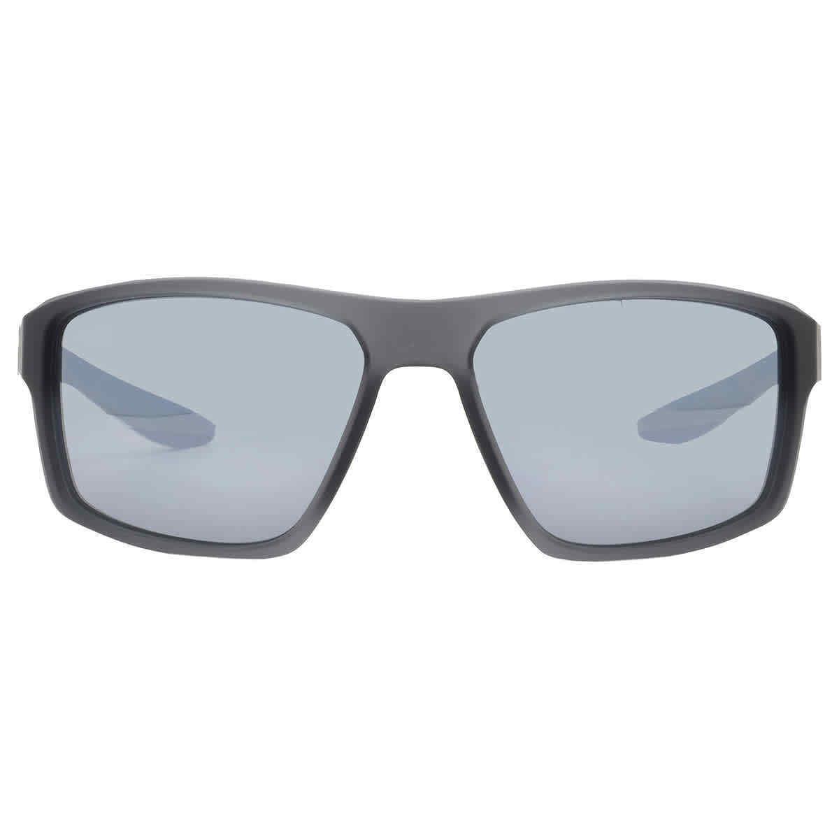 Nike Silver Flash Rectangular Unisex Sunglasses Nike Brazen Fury DC 3294 021 60 - Frame: Grey, Lens: Silver