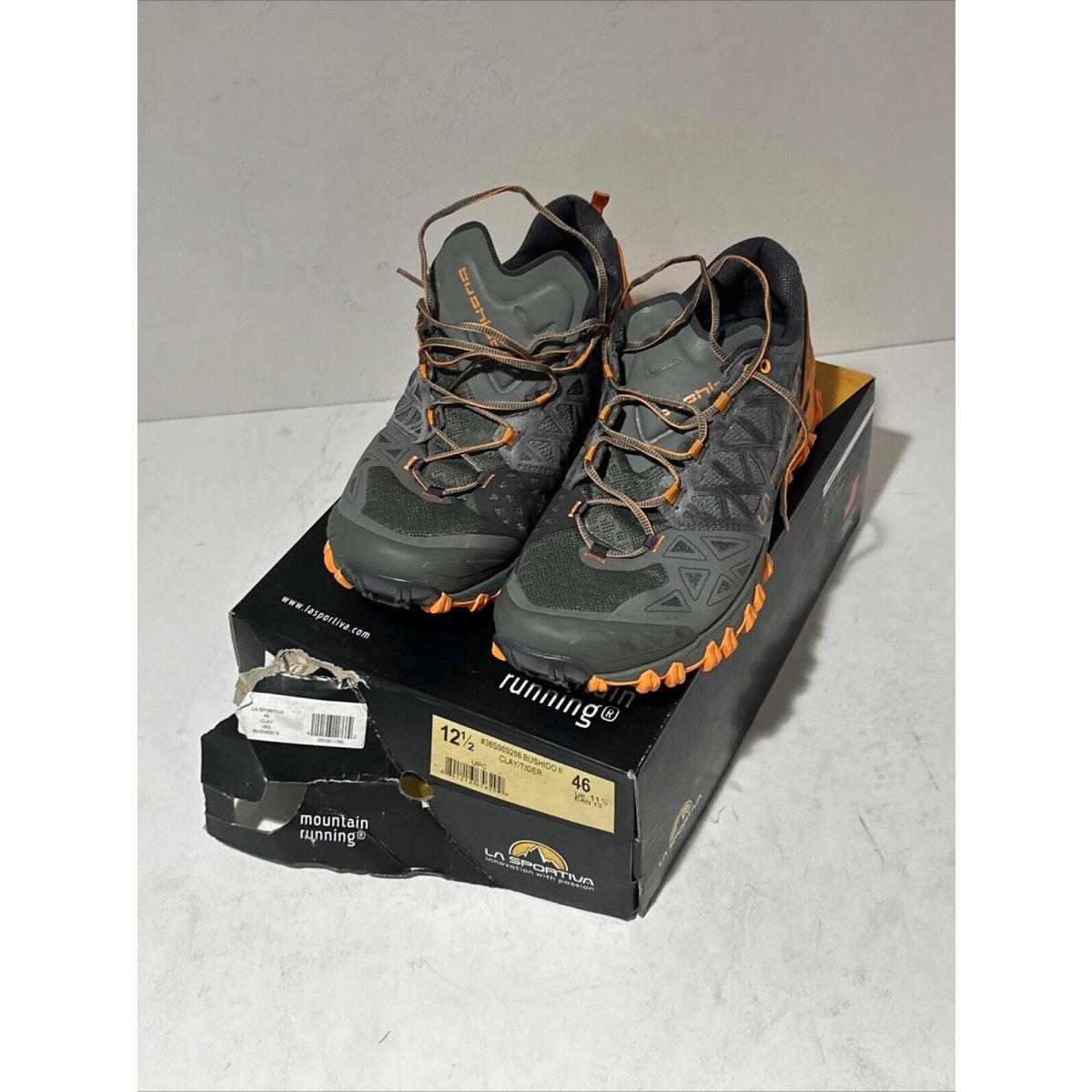 La Sportiva Bushido II Trail Run Shoe Mesh Inserts Rock Guard Cushioned Men 12.5