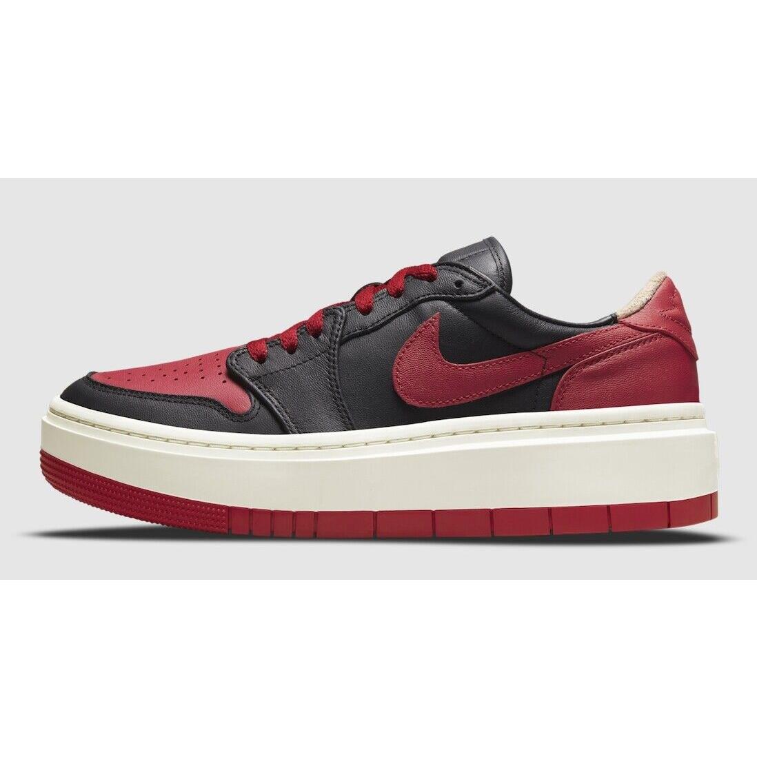 Air Jordan 1 Elevate Low SE `bred` Black Red White Women`s 10.5-12 Men`s 9-10.5