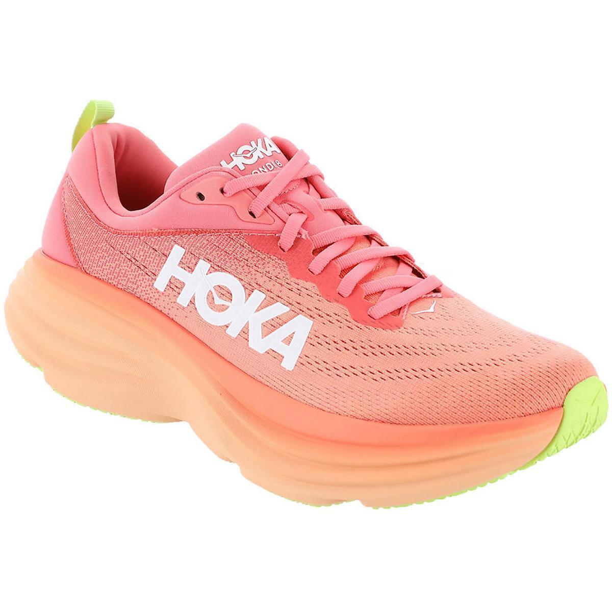 Hoka One One Womens Bondi 8 Mesh Athletic and Training Shoes Sneakers Bhfo 6315 - Coral/Papaya