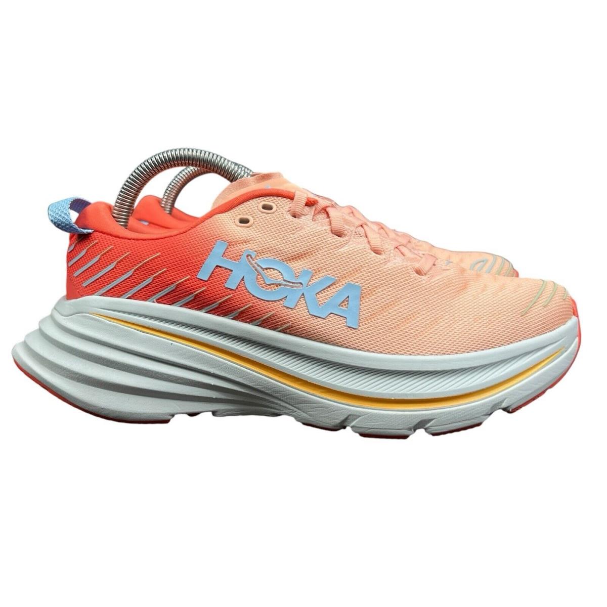 Hoka One One Bondi X Fiesta Amber Yellow Running Shoes Women`s Size 9 B - Orange