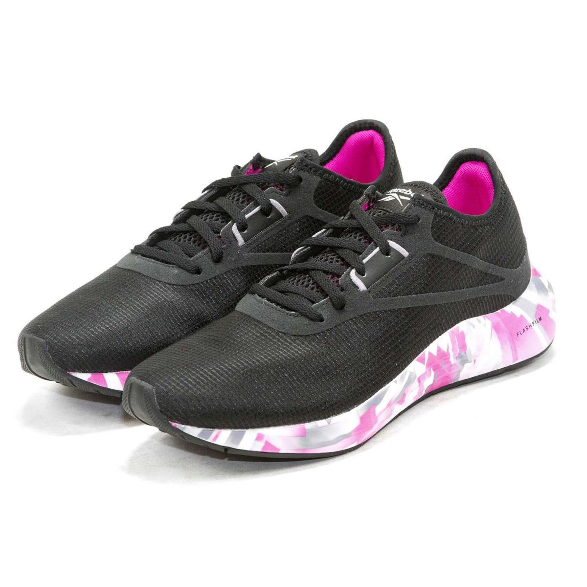 Reebok Womens Athletic Shoes Flashfilm 3 Lace-up Running Low-top Sneakers - Black