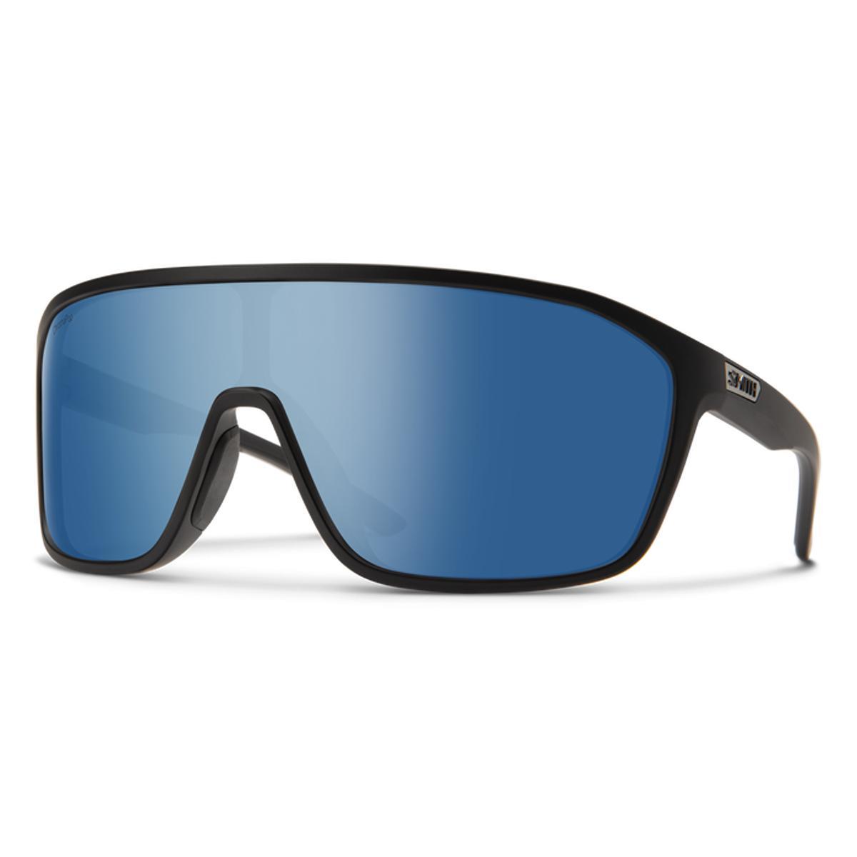 Smith Boomtown Sunglasses 2024 Matte Black w/ ChromaPop Polarized Blue Mirror