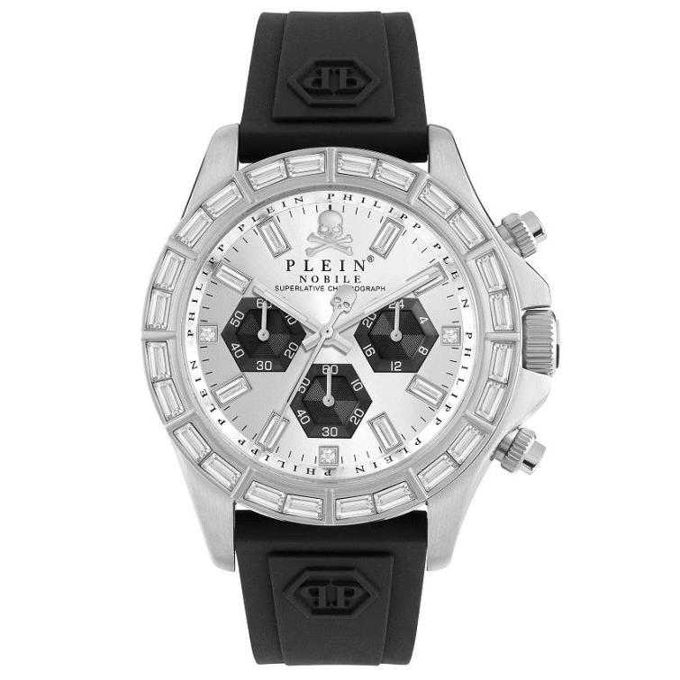 Philipp Plein Chronograph Nobile Racing Black Men`s Watch PWVAA0123 - Band: Black