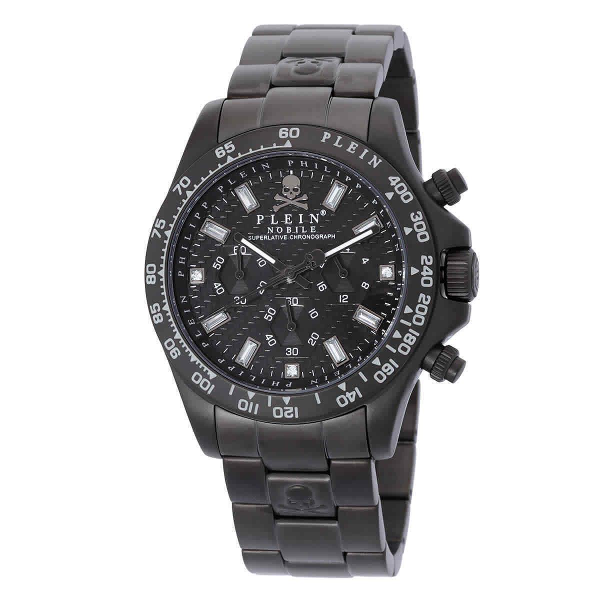 Philipp Plein Nobile Chronograph Quartz Crystal Black Dial Men`s Watch PWCAA0621