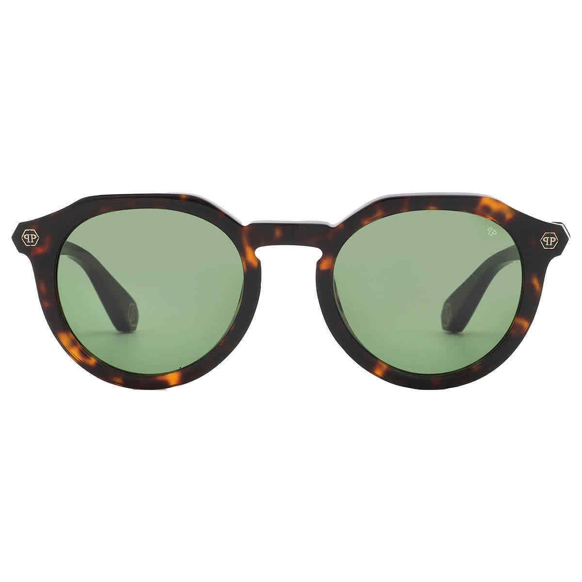 Philipp Plein Green Oval Men`s Sunglasses SPP002M 0722 51 SPP002M 0722 51