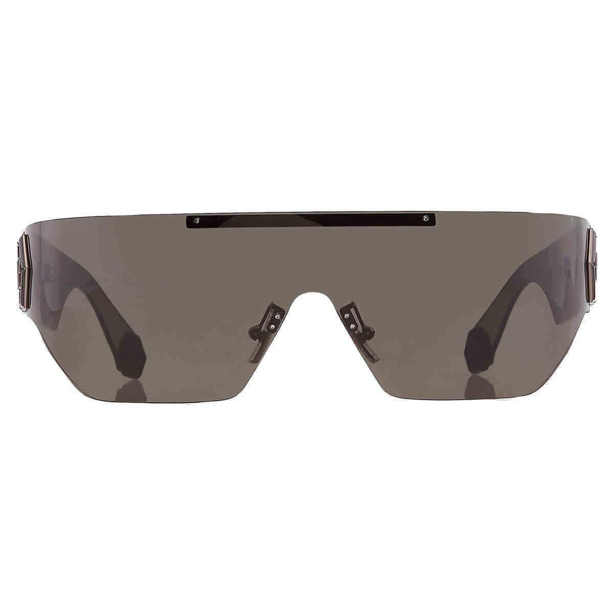 Philipp Plein Gunmetal Shield Men`s Sunglasses SPP029M 0568 99 SPP029M 0568 99