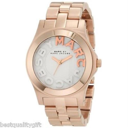 Marc Jacobs Rose Gold Tone Stainless Steel Rivera Logo WATCH-MBM3135
