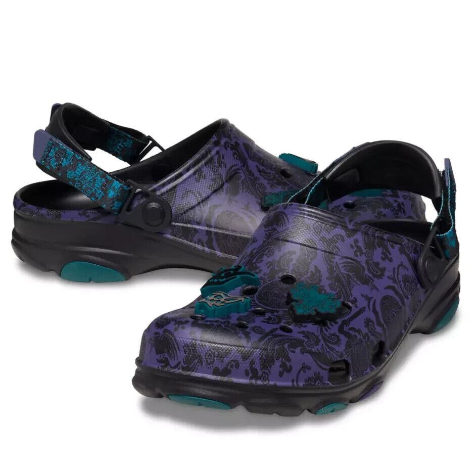 Haunted Mansion Disney Wallpaper Crocs Glow in Dark Sandals Clogs Size 10 - Multicolor