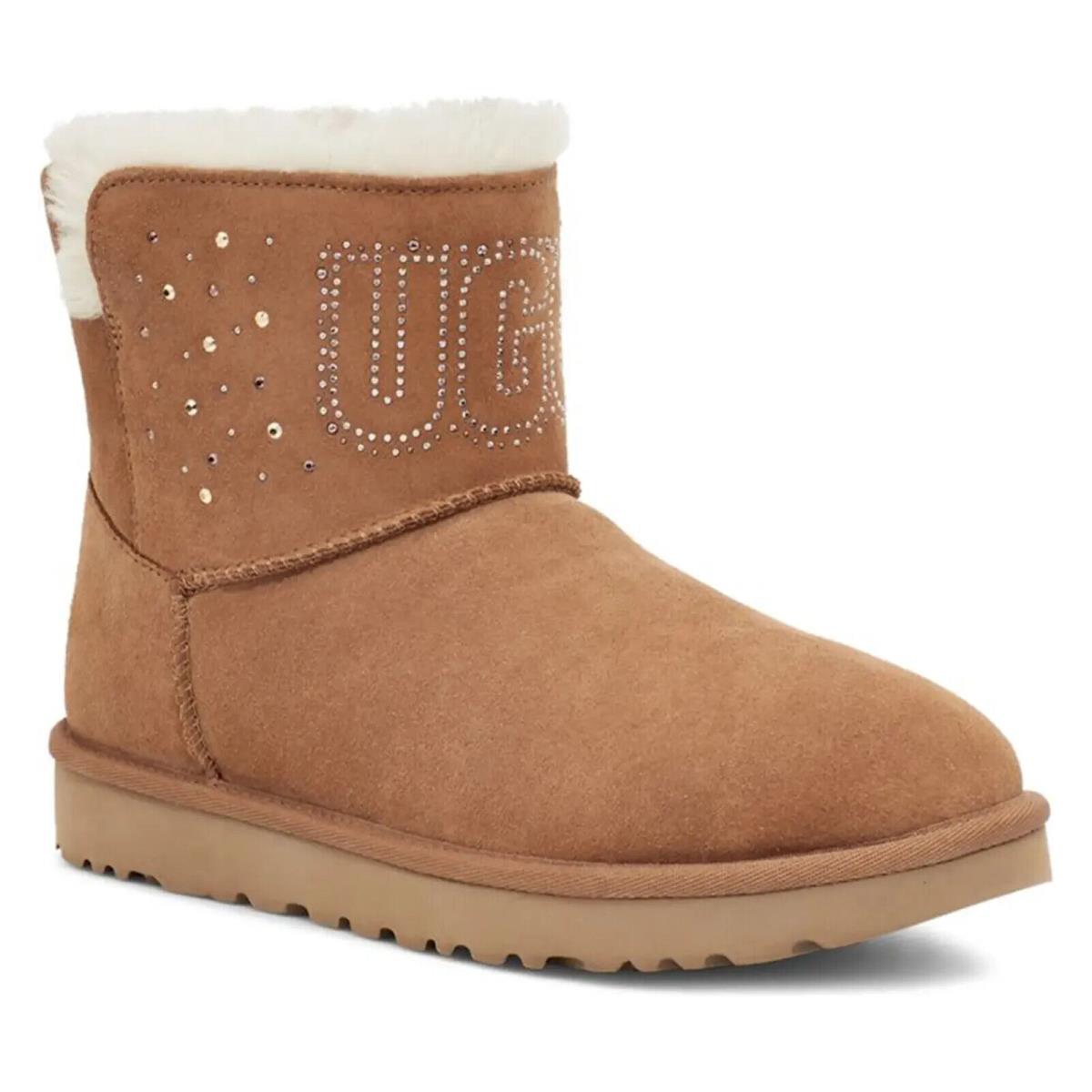 Ugg Classic Gem Lined Mini Boot Chestnut Suede US 8