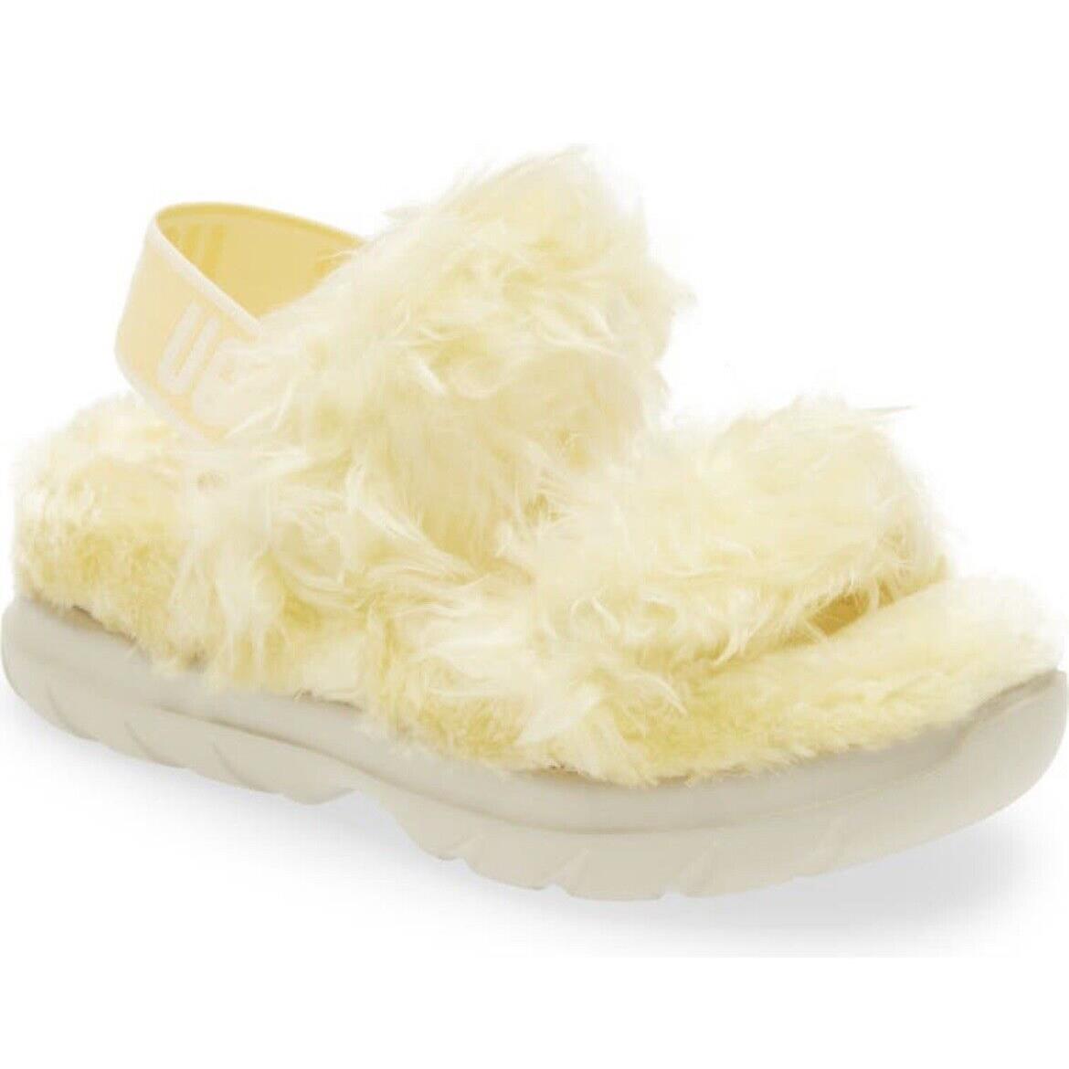 Ugg Fluff Sugar Casual Shoe Fur Sandal - Yellow - Women Size US 8