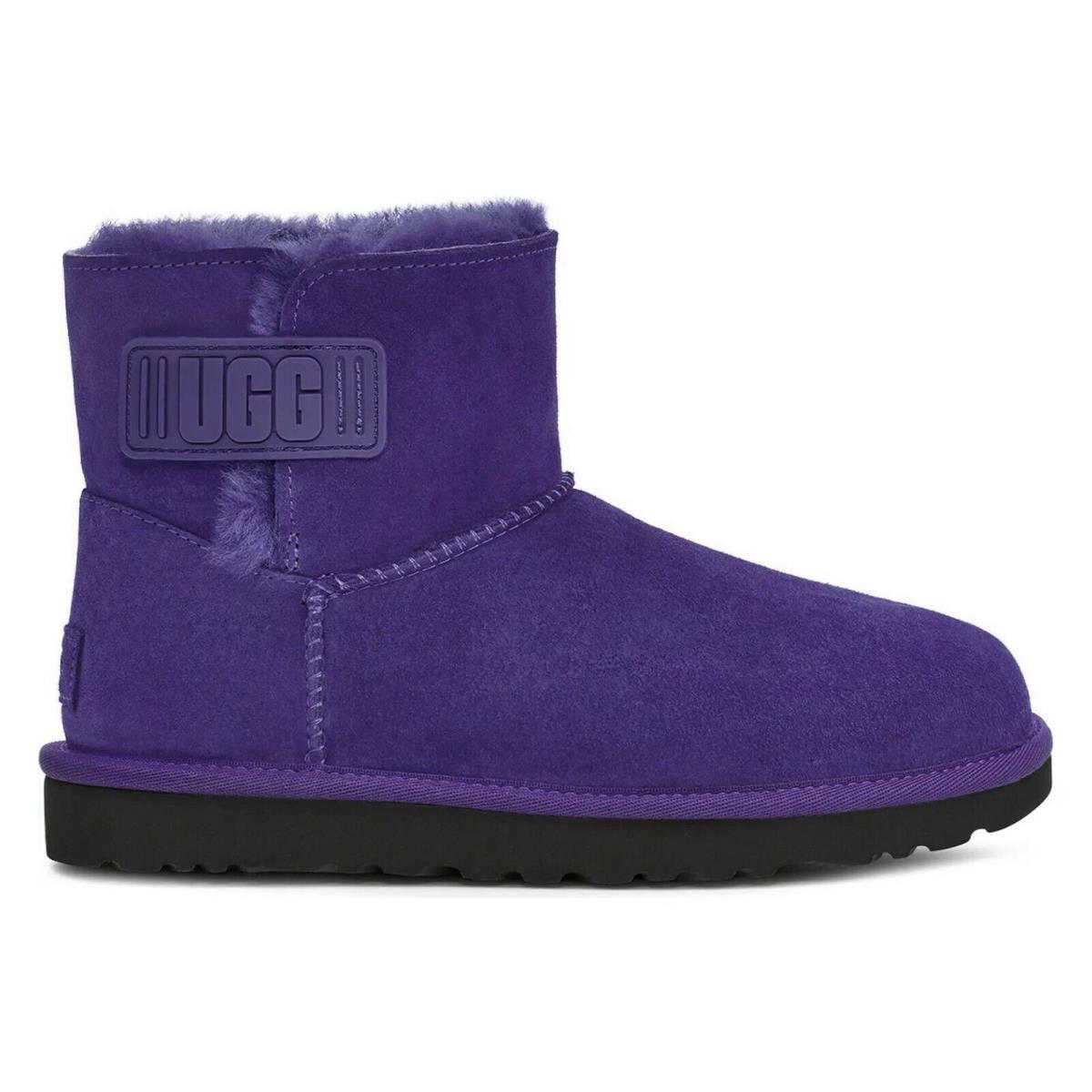 Ugg Mini Bailey Logo Strap Boot Col: Violet Night Suede US 7