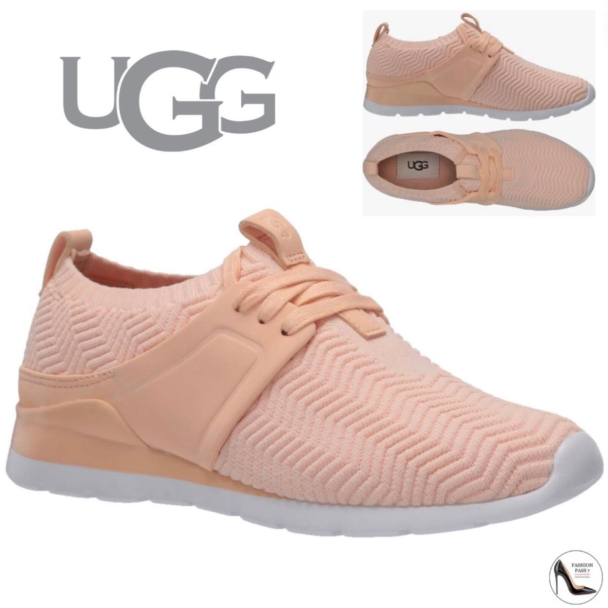 Ugg Women s Willows Sneakers Peach Knit Trainers Comfortable Flat Shoes 10