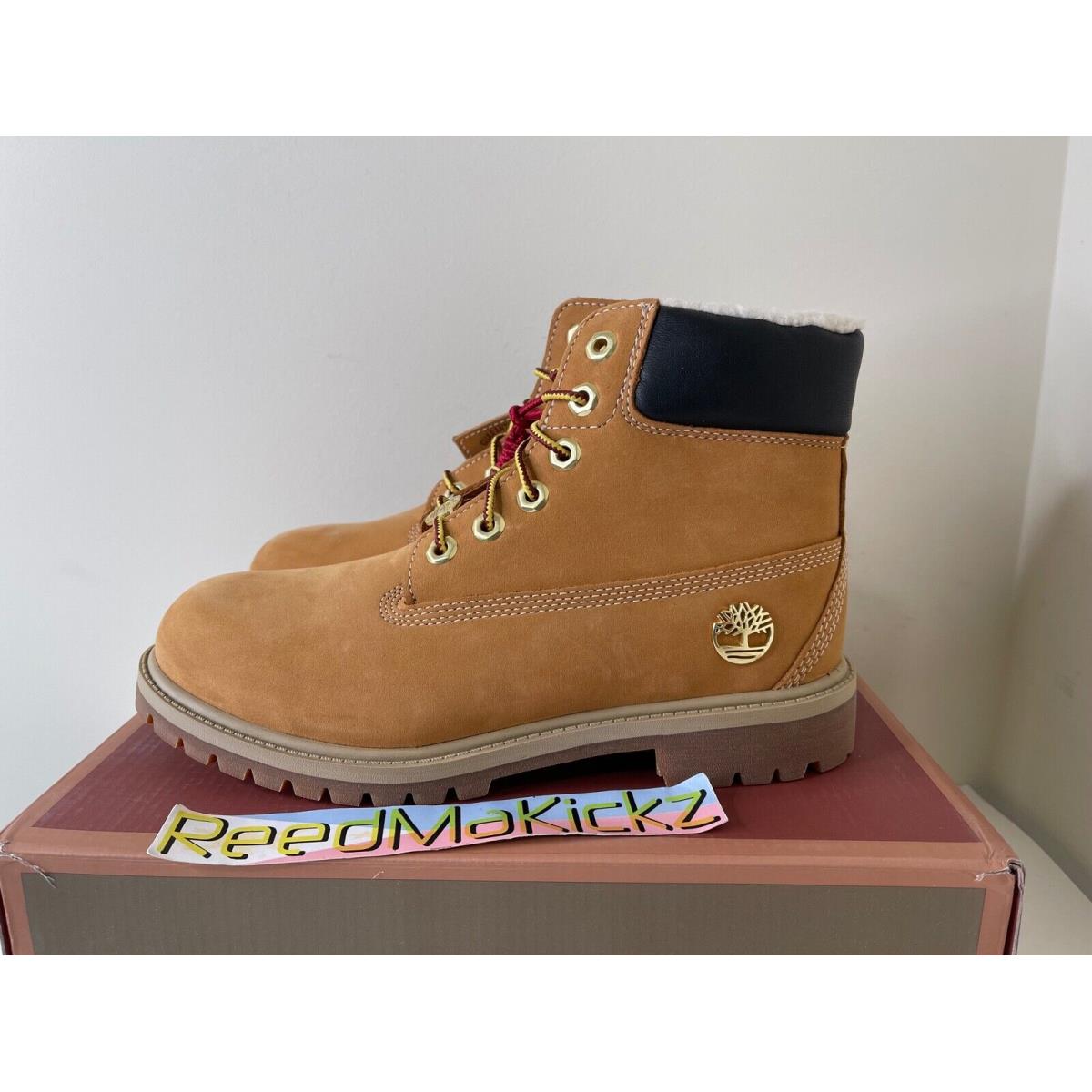 Timberland Boots 6 Inch Wheat Shearling Nubuck Kids Youth Junior TB0A42ZR 231