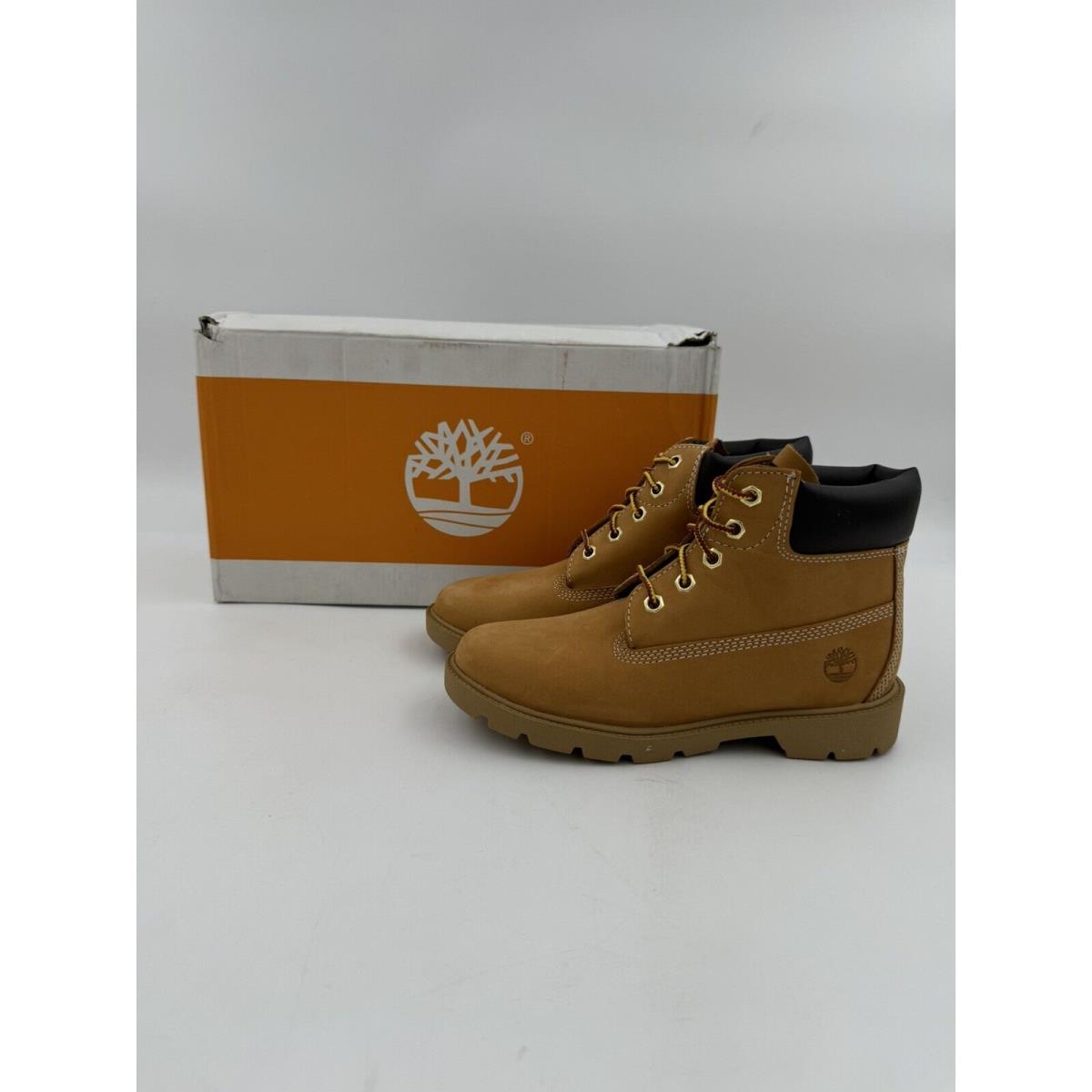 Timberland Classic 6 Inch Waterproof Boot Wheat Nubuck Boys Young Kid Size 3