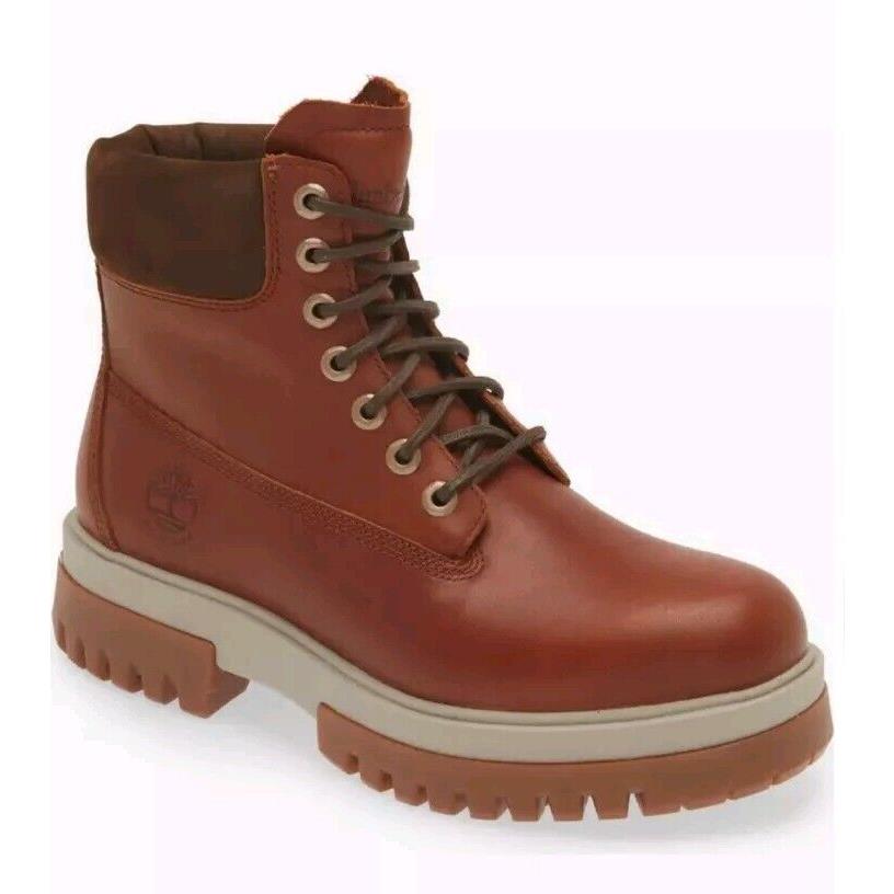 Timberland Arbor Road 6 Inch Waterproof Fashion Cognac Boot Men`s Size 9.5