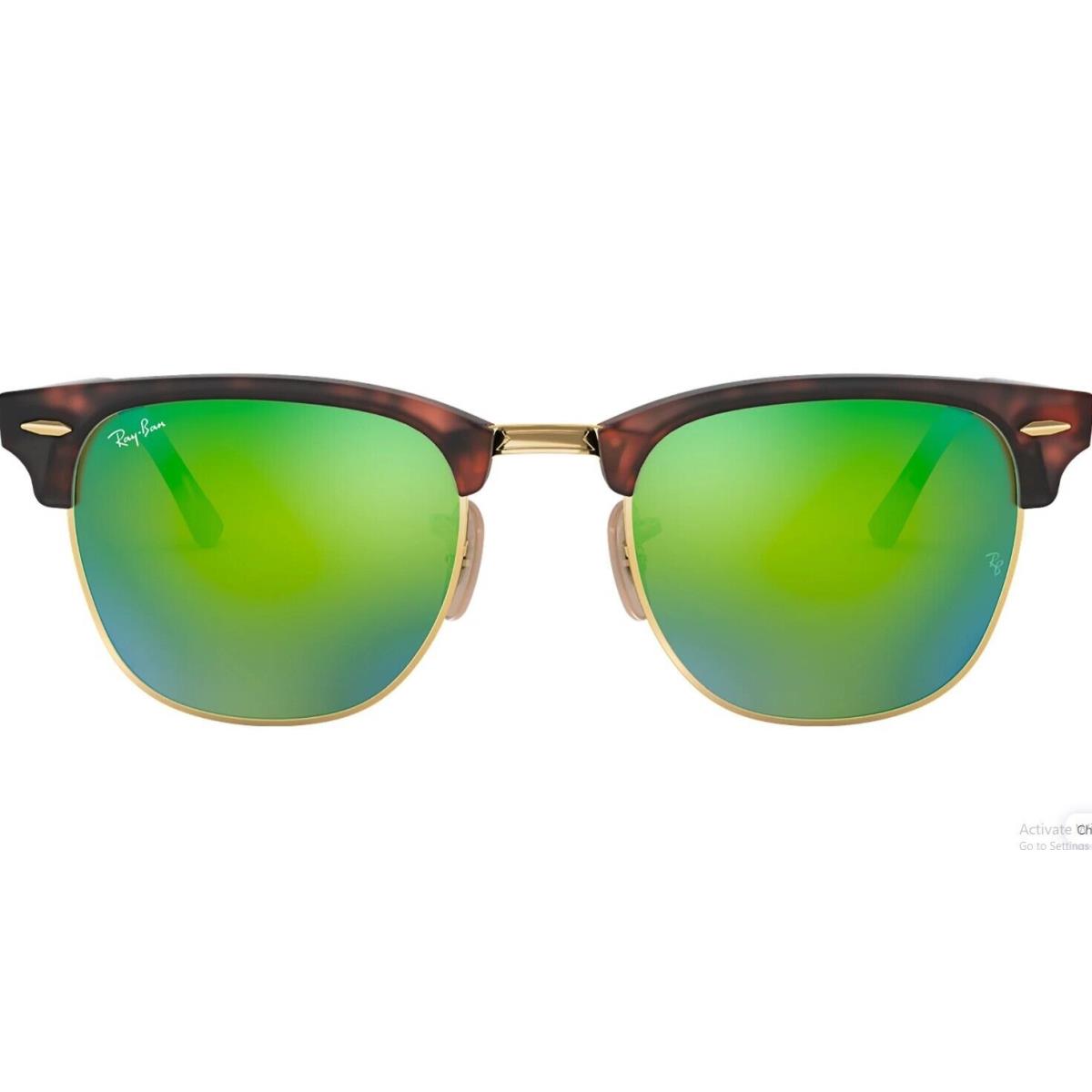 Ray-ban Clubmaster RB3016 114519 Sand Havana 51mm Sunglasses - Frame: Brown, Lens: Green