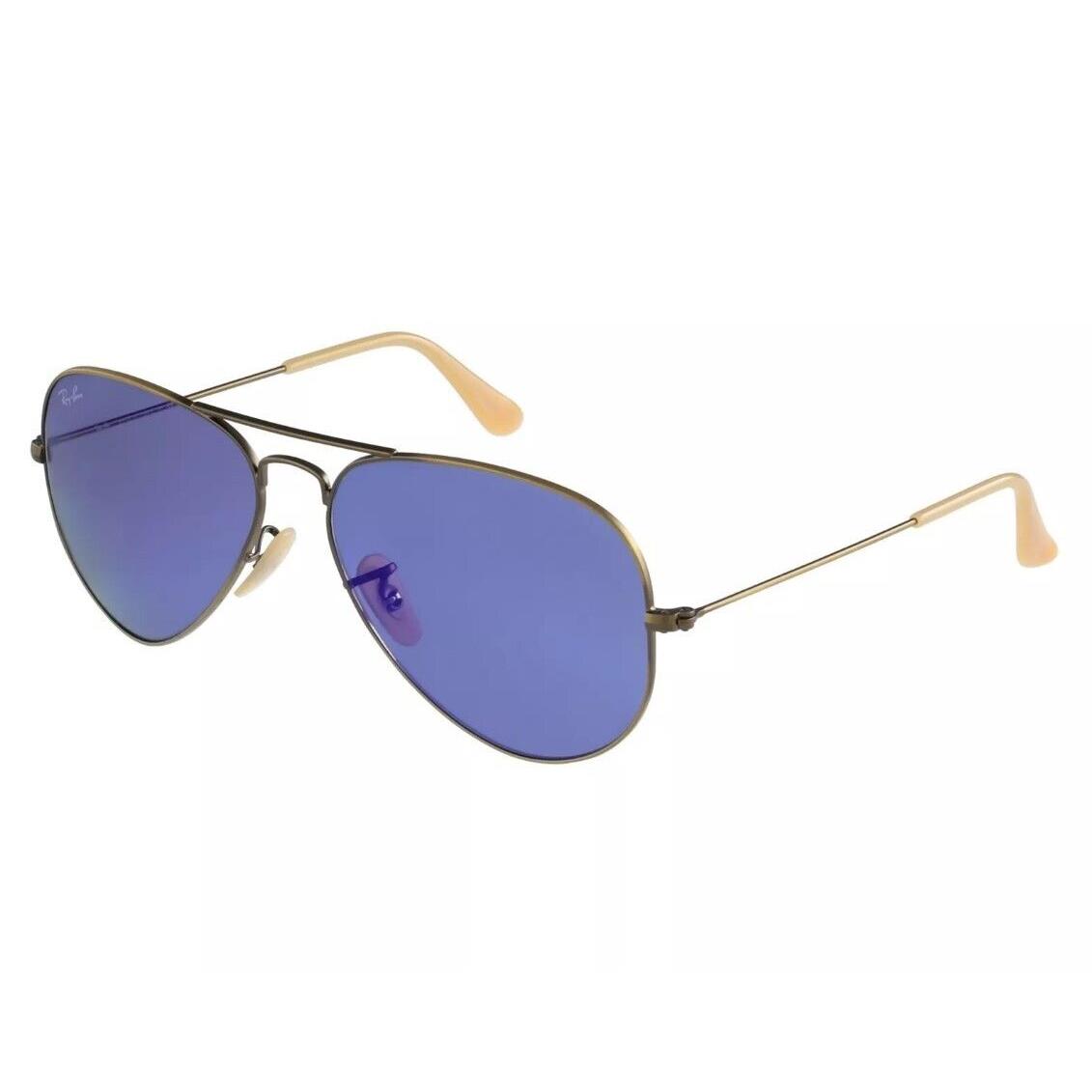 Ray-ban RB3025 167/68 Aviator Sunglasses - Unisex Bronze Blue Mirror