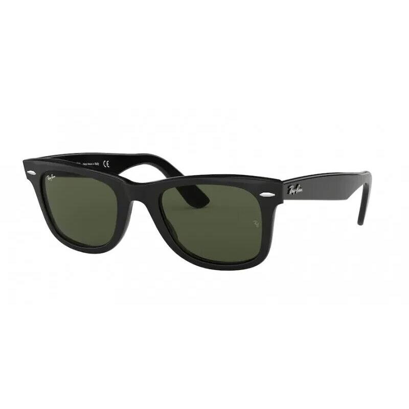 Ray-ban Sunglasses RB2140 Wayfarer 901 Black Green G15 Handmade Italy +case - Frame: Black, Lens: Green G15