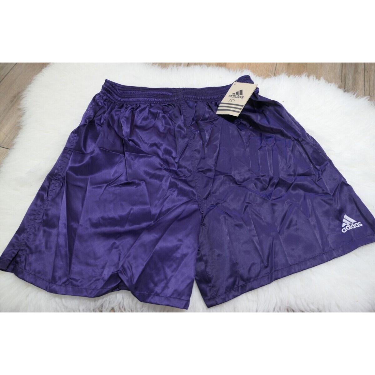 Vintage Y2K Adidas Shorts Men`s Large Shiny Satin Purple Soccer Genoa II