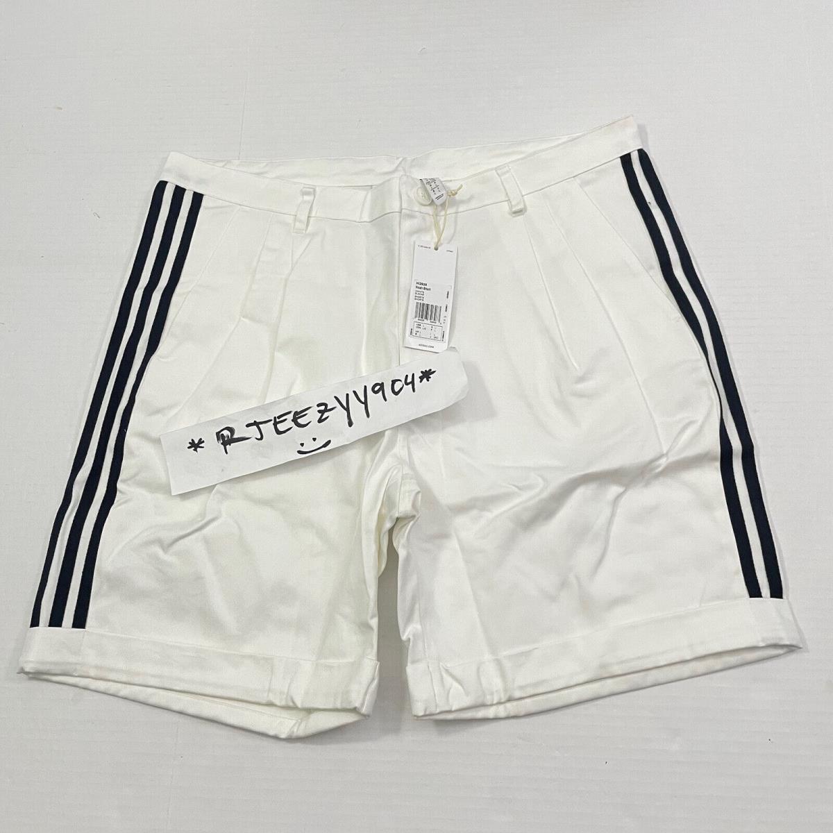 Mens Size L Adidas x Noah White Double Pleated 8 Shorts HI2929 Large