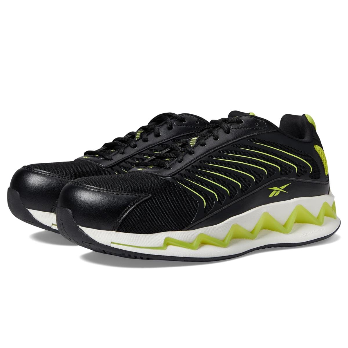 Man`s Shoes Reebok Work Zig Elusion Heritage Work EH Comp Toe - Black/Lime Green