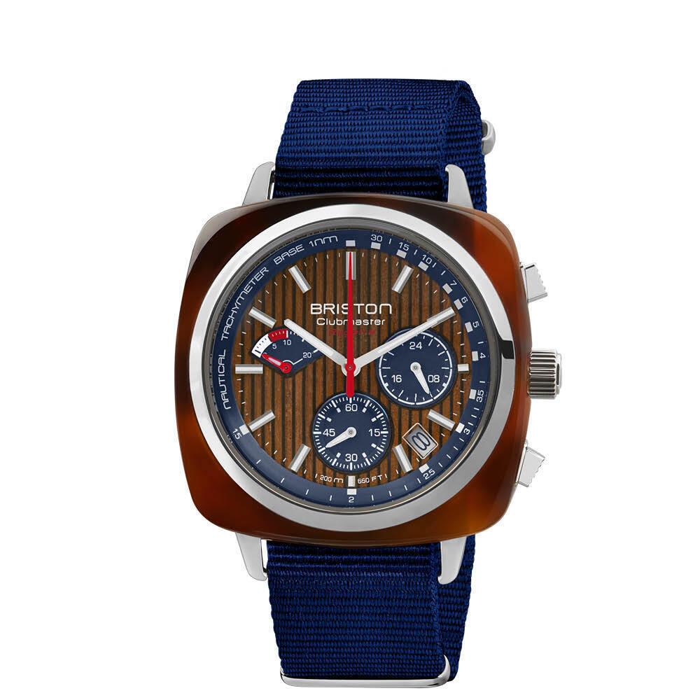 Briston Clubmaster Regatta Chrono Walnut Watch