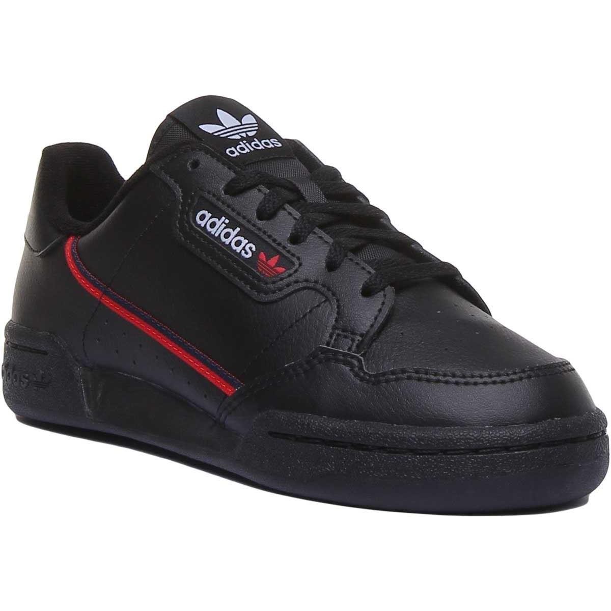 Adidas Continental 80s J 80S Womens Trainers Leather In Black Size US 3- 7 - BLACK