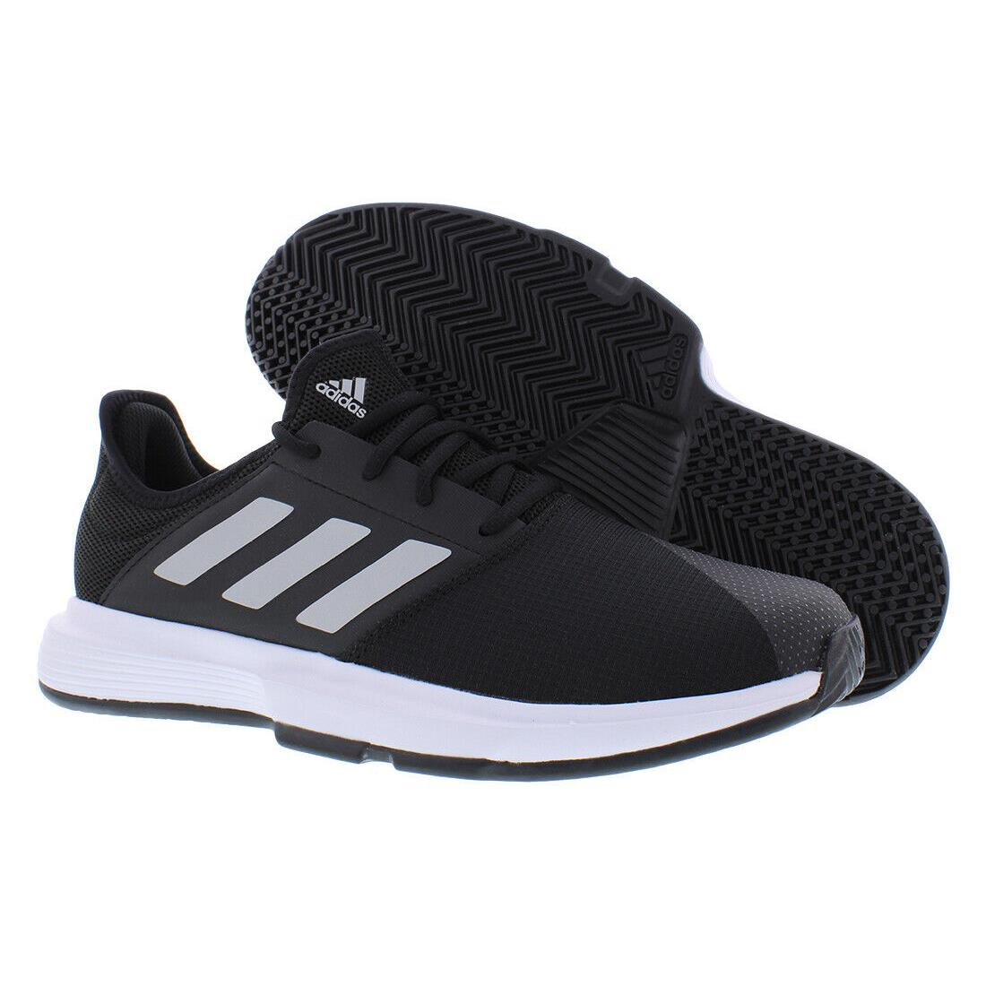 Adidas Gamecourt Mens Shoes - Core Black/Metallic Silver/Cloud White, Main: Black