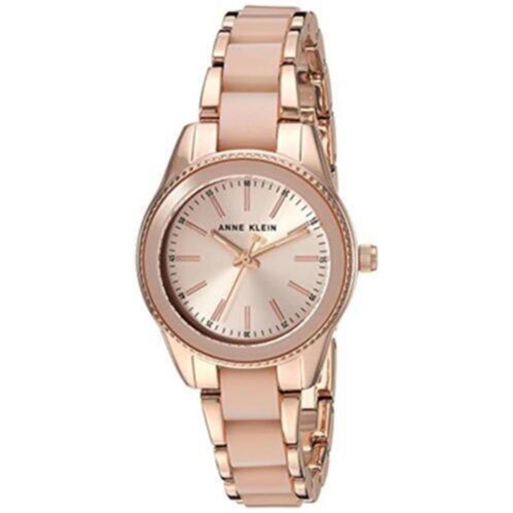 Anne Klein Women`s Rose Gold-tone and Light Pink Resin Bracelet Watch