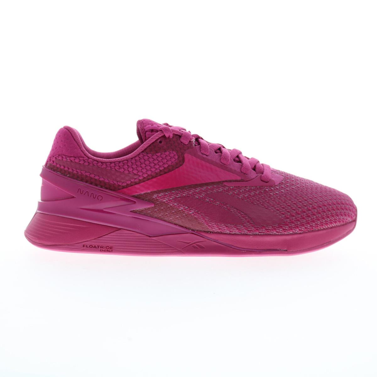 Reebok Nano X3 Womens Pink Canvas Lace Up Athletic Cross Training Shoes 7