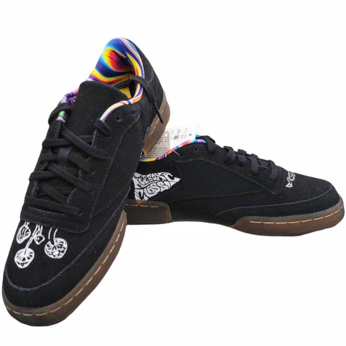 Reebok Club C 85 Unisex Tennis Q46200 Black Peace Train M 7.5 W 9.5 W/box