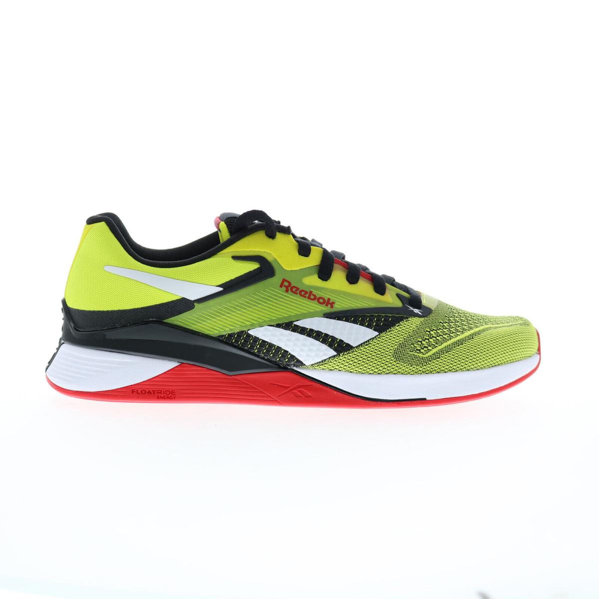 Reebok Nano X4 Mens Yellow Synthetic Lace Up Athletic Cross Training Shoes 8 - Yellow