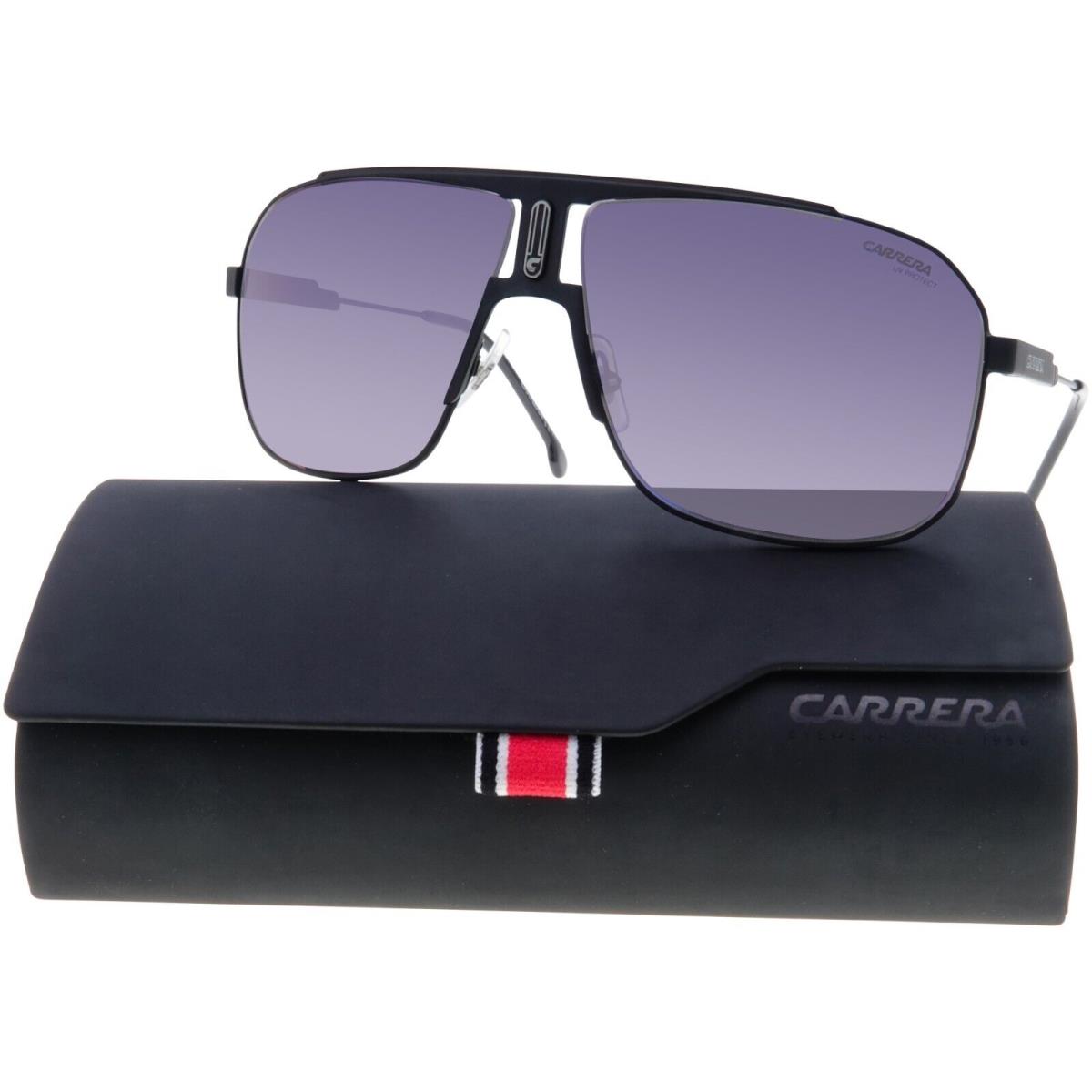 Carrera Pilot Sunglasses 1043/S 003XT Matte Black w Blue Mirror Lens Mens