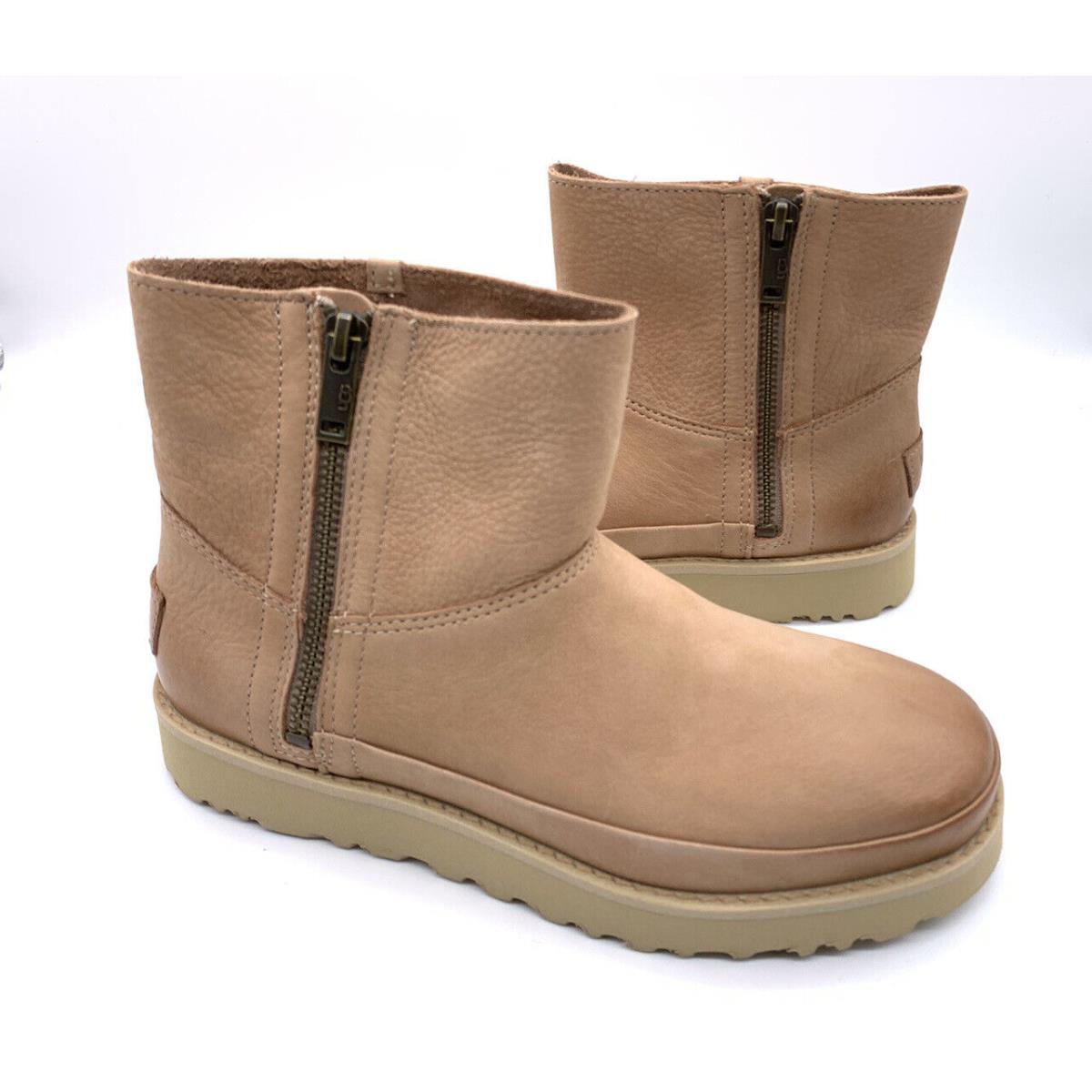 Ugg Deconstructed Mini Zip Women s Arroyo Tan Leather Ankle Boots Sz 6