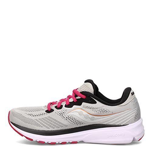 Saucony Women`s Ride 14 Running Shoe - Fog/Cherry