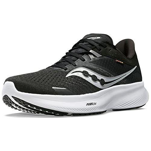 Saucony Men`s Ride 16 Sneaker Black/white 10 Wide