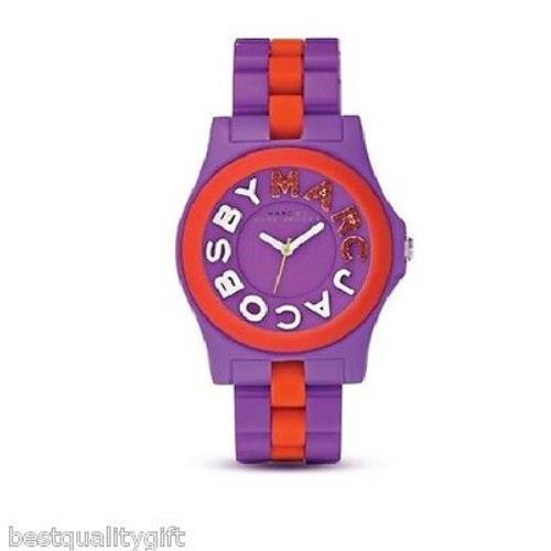 Marc Jacobs Purple Red Acrylic+silicone Rivera Dial WATCH-MBM4554