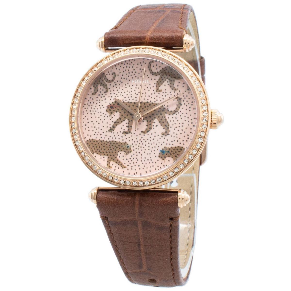 Bran Fossil Women`s Lyric Three-hand Brown Leather Watch ES4683