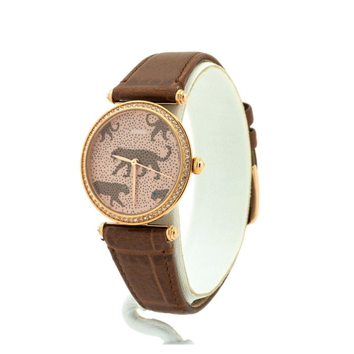 Women`s Fossil Watch Lyric Three-hand Brown Leather Watch ES4683