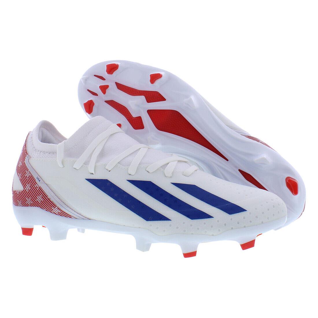 Adidas X Crazyfast.3 Usa FG Unisex Shoes Size 6 Color: Cloud White/power - Cloud White/Power Blue/Red, Main: White