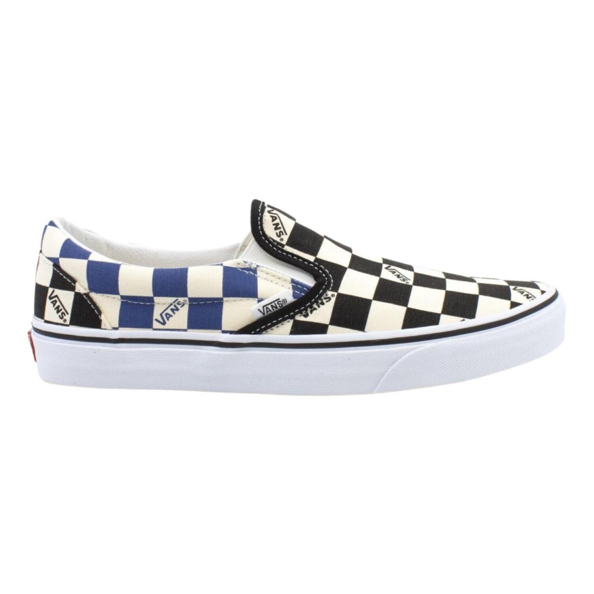 Vans Classic Slip-on Unisex Style : Vn0a4u38 - (BIG CHECK)BLACK/NAVY