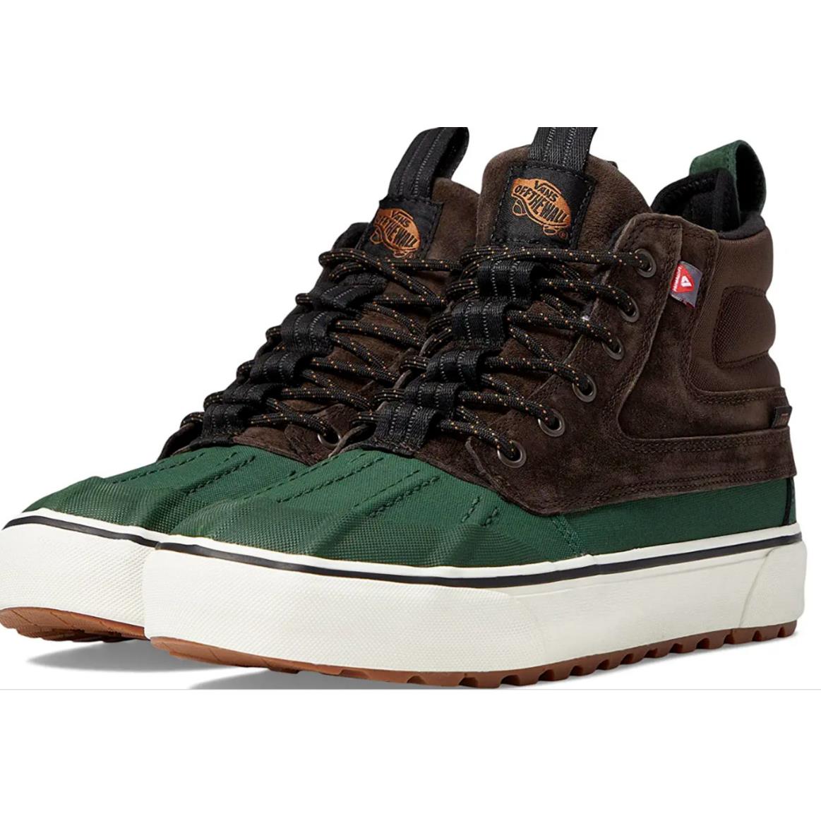 Mens Vans Sk8-HI Del Pato All Weather Shoes Brown Green M Size 11.0/W 12.5