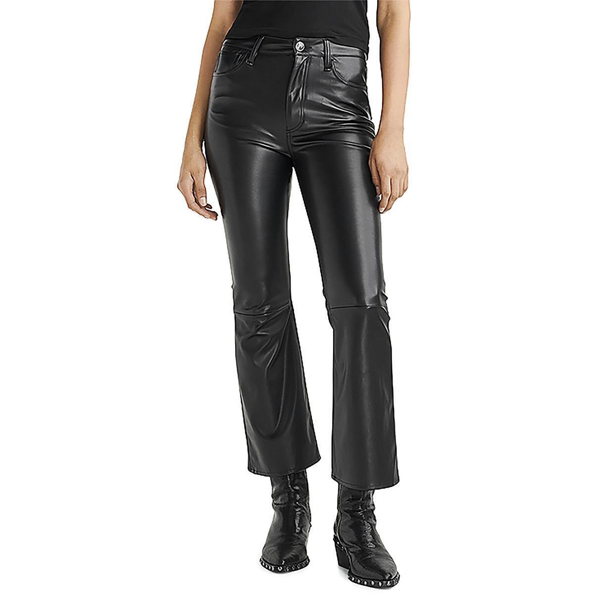 Rag Bone Womens Casey Leather High Rise Party Cropped Jeans Bhfo 9269