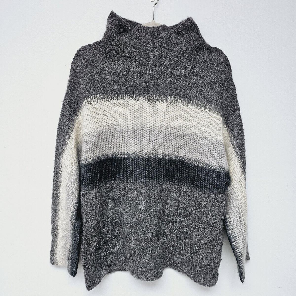 Rag Bone Funnel Neck Sweater XS Gray Wool Alpaca Mohair Pullover Oversized