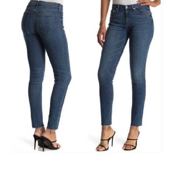 Rag Bone Cate Mid Rise Skinny Jean Raw Hem Juni Blue 27