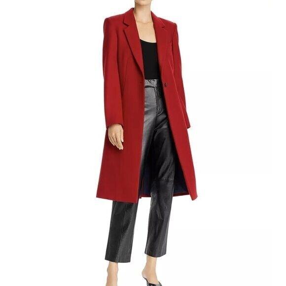 Rag Bone Daine Long Single Breasted Coat Red Size 4 Retail