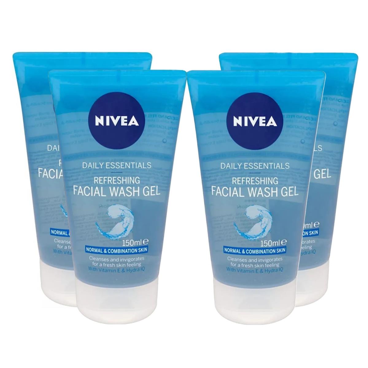 Beiersdorf Nivea Daily Essentials Refreshing Facial Wash Gel 5.07 Oz Set of 4